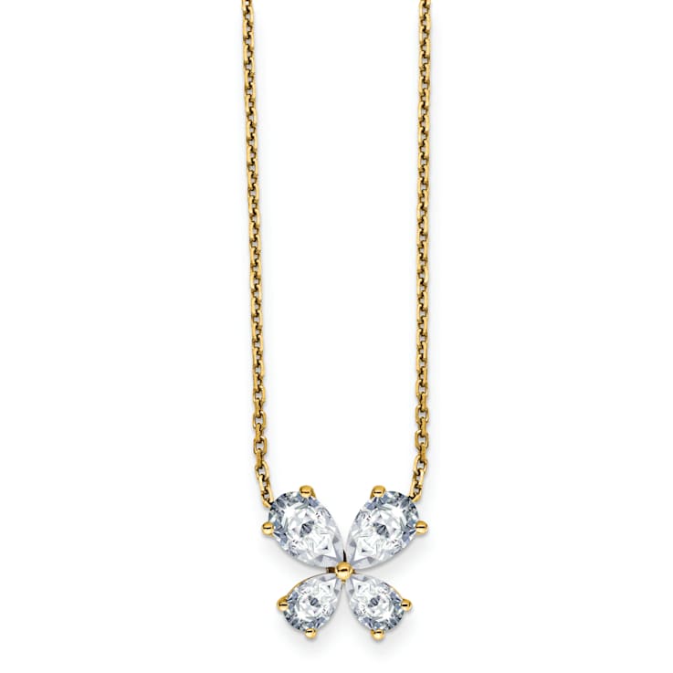 14K Yellow Gold Butterfly Pendant G H I True Light Moissanite Pendant
with Chain