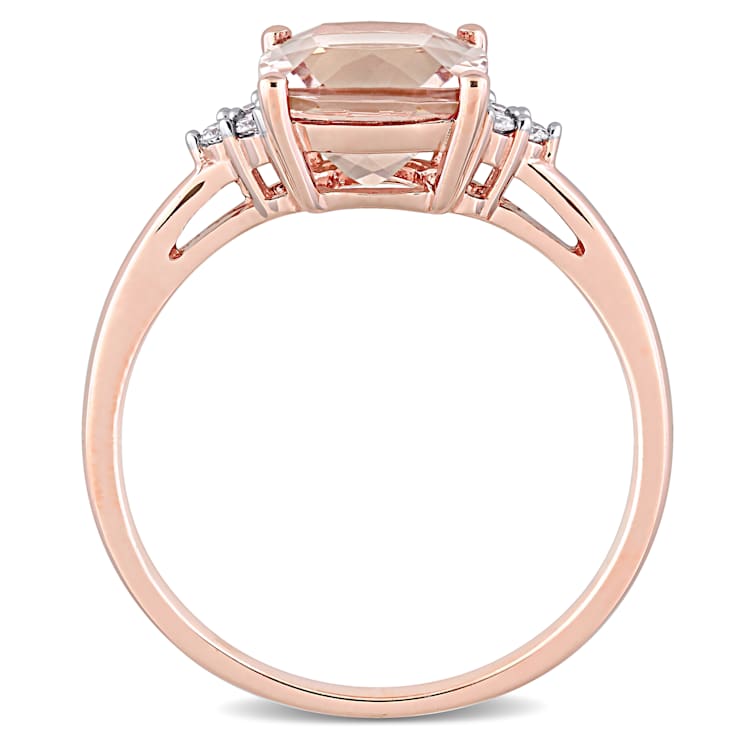 Morganite and Diamond 14K Rose Gold Engagement Ring 2.06ctw