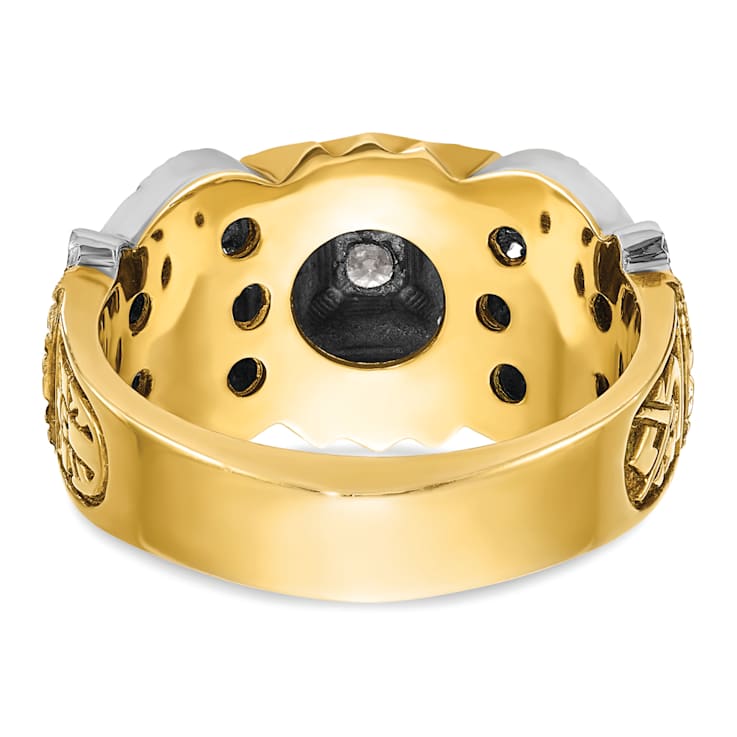 10K Two-tone Yellow and White Gold with Enamel and Diamond 32nd Scottish
Rite Masonic Ring 0.5ct