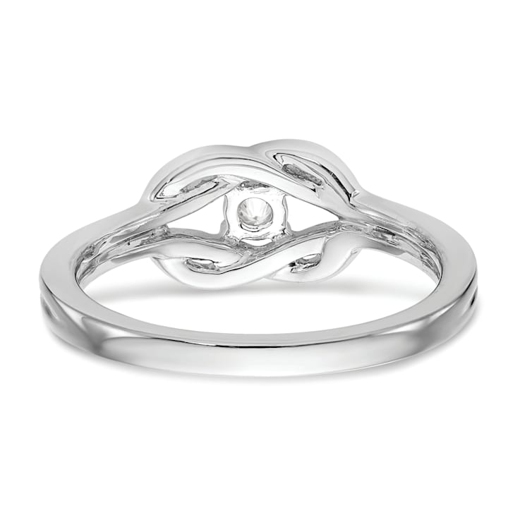 Rhodium Over 14K White Gold First Promise Diamond Promise/Engagement
Ring 0.11ctw
