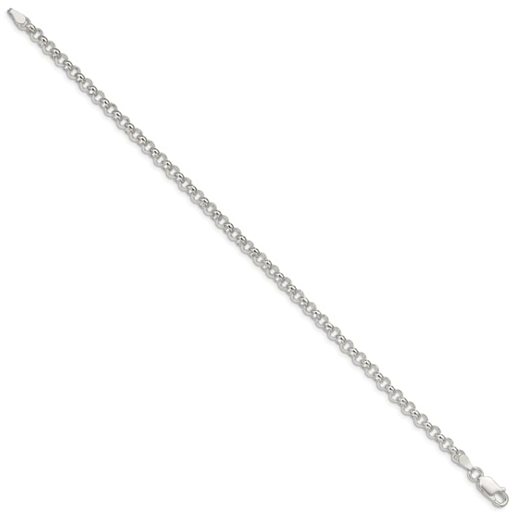 Sterling Silver 4mm Rolo Chain Bracelet