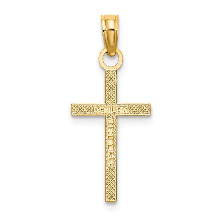 14k Yellow Gold Polished Small Cross Charm
