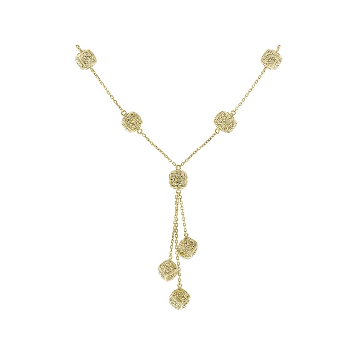 Rose A La Turca Necklace In 18K Gold Over Sterling Silver 10mm 18 Inch