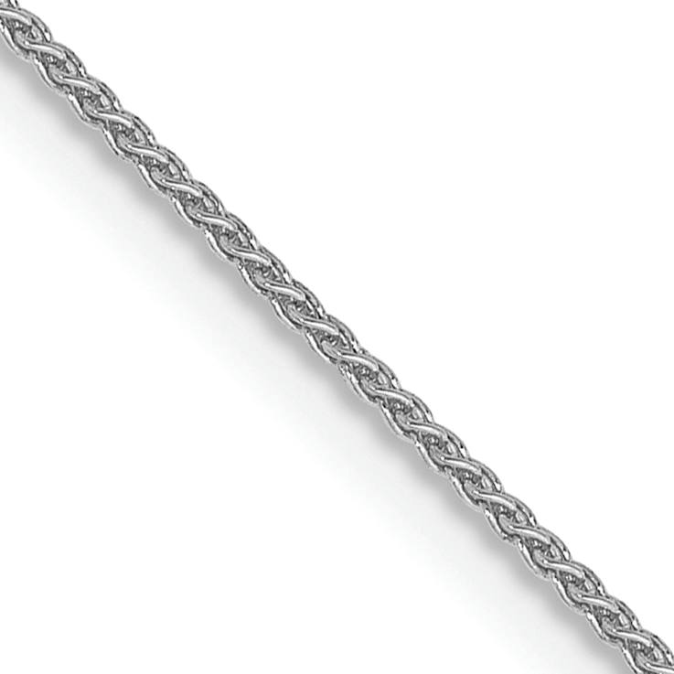 Rhodium Over 14k White Gold 0.85mm Solid Spiga 24 Inch Chain
