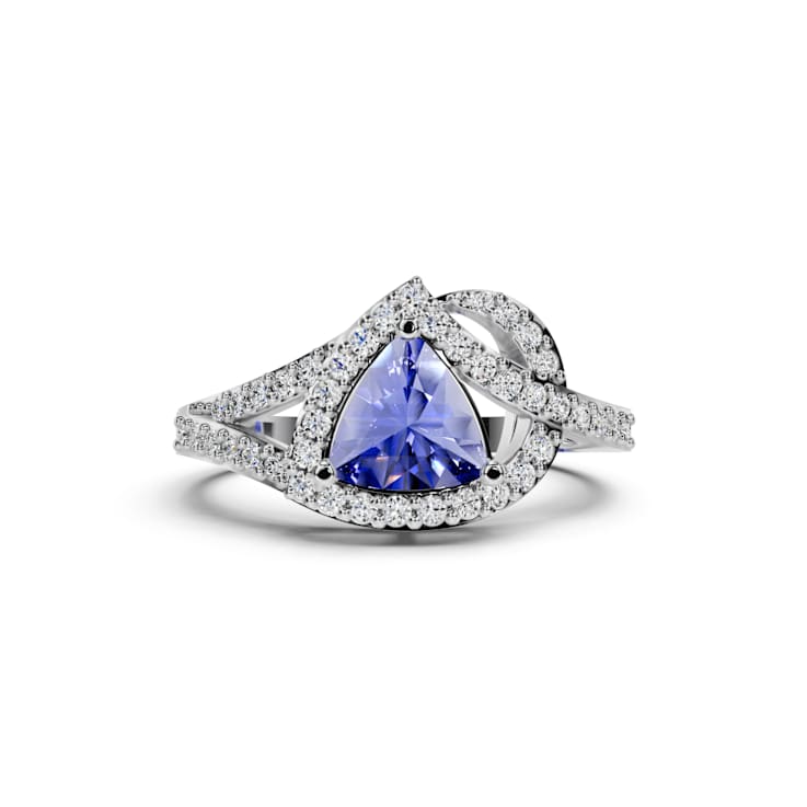 14K White Gold Tanzanite and Diamond Ring 0.90 ctw