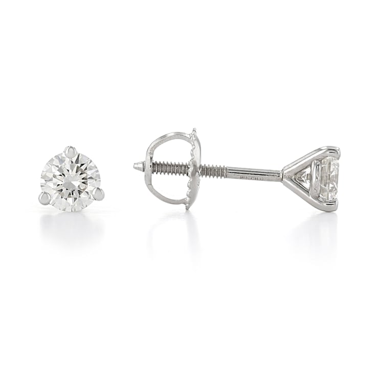 Certified White Lab-Grown Diamond H-I SI 14k White Gold Martini Stud
Earrings 0.75ctw