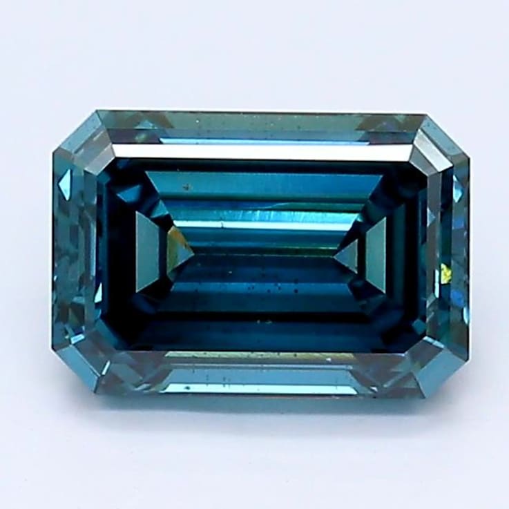 1.30ct Deep Blue Emerald Cut Lab-Grown Diamond SI2 Clarity IGI Certified