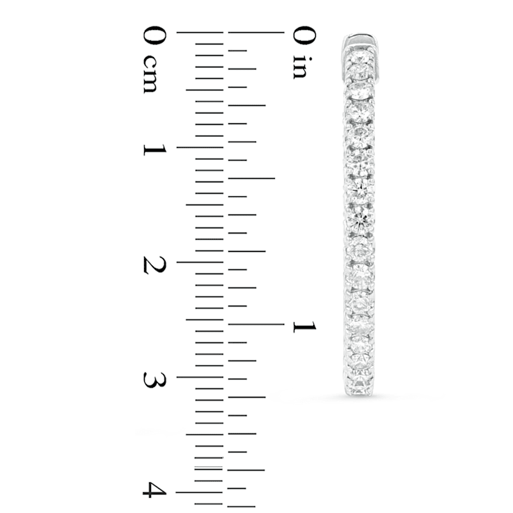 4.00ctw Diamond Hoop Earrings in 14k White Gold