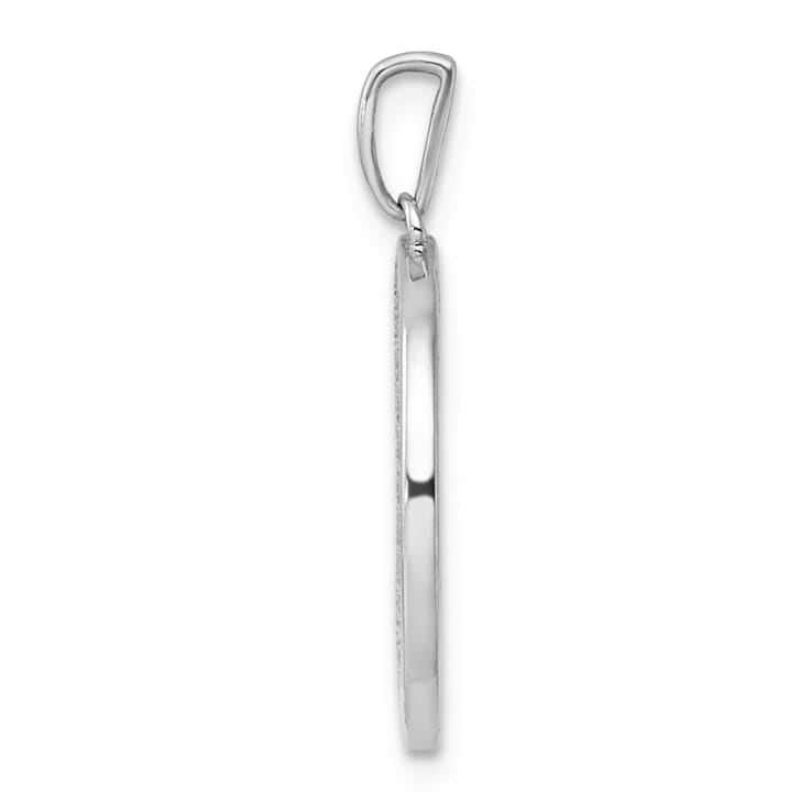 14K White Gold Gatsby Diamond Initial E Charm