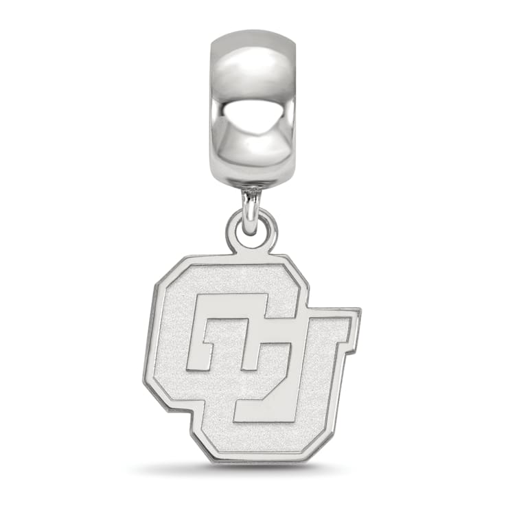 Sterling Silver Rhodium-plated LogoArt University of Colorado Small
Dangle Bead