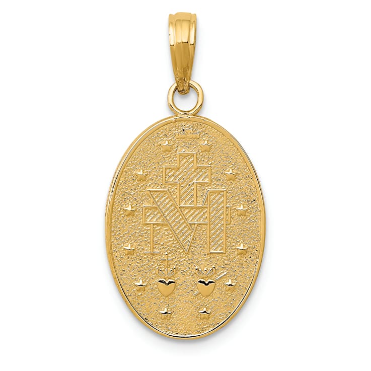 14K Yellow Gold Miraculous Medal Pendant