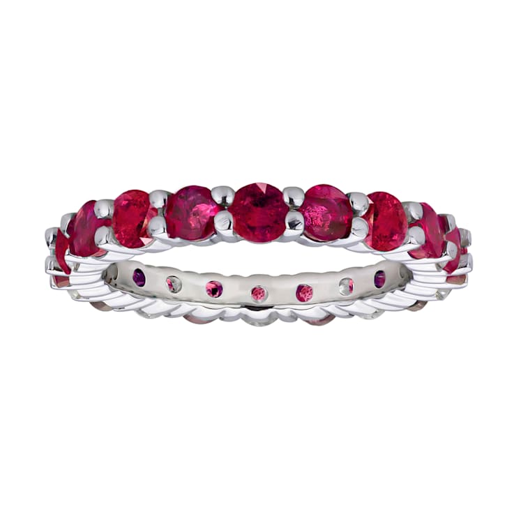 2.75ctw Ruby Eternity Band Ring in 14k White Gold