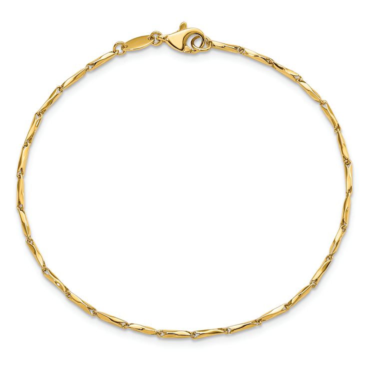 14k Yellow Gold Polished Fancy Link Bracelet