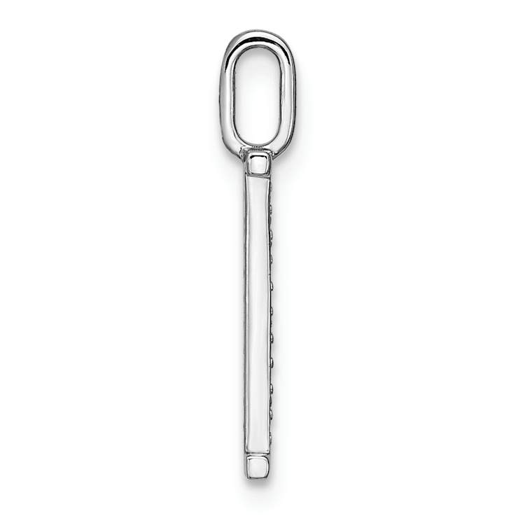 14K White Gold Diamond Lower Case Letter L Initial Pendant