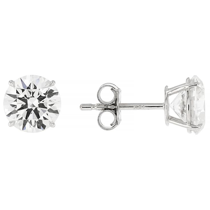 Timeless Lab-Grown Diamond Solitaire Stud Earrings 3ctw In 10K White Gold