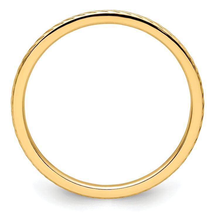 14K Yellow Gold 1.2mm Twisted Wire Pattern Stackable Expressions Band
