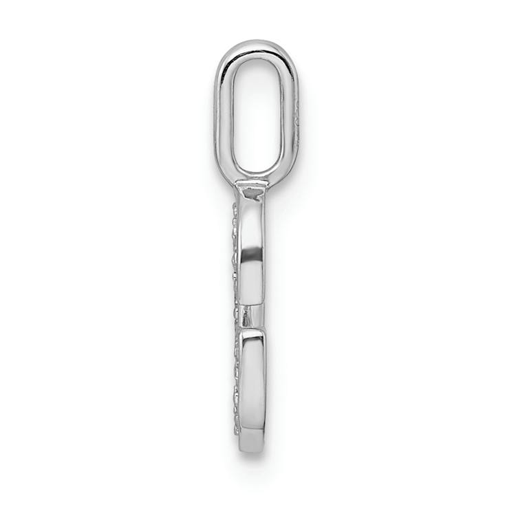 14K White Gold Diamond Letter G Initial Pendant