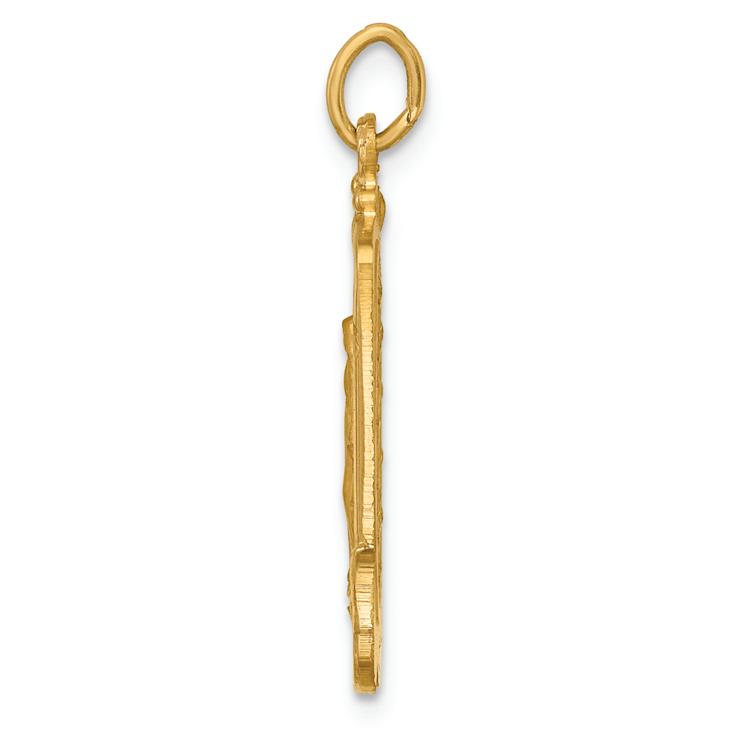 14k Yellow Gold Solid Polished and Satin Large Rectangle Framed
Miraculous Medal Pendant