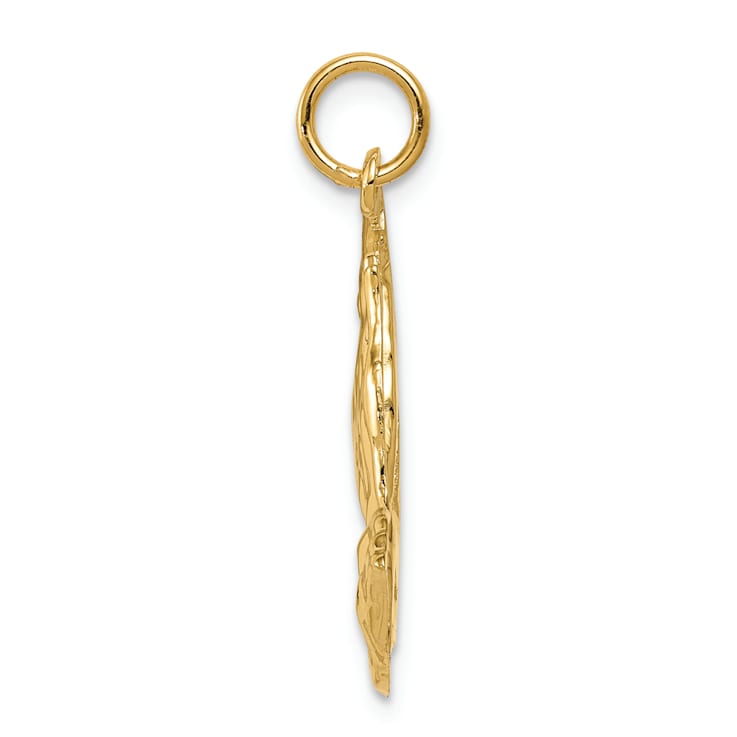 14k Yellow Gold Praying Hands Pendant