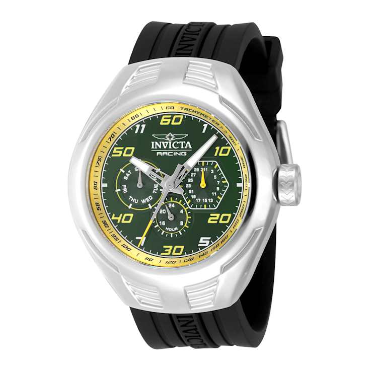 Invicta Invicta Racing 46.00mm Green, Yellow Dial Silicone Band Quartz Watch