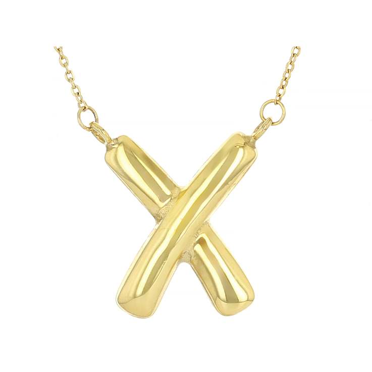 Bold X Design Gold Chain Necklace In 10K Gold