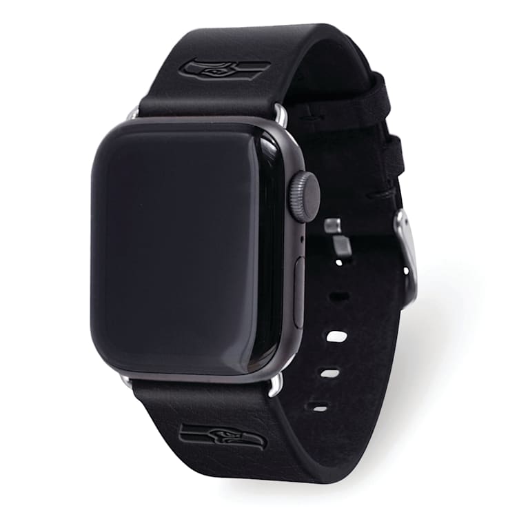Gametime Seattle Seahawks Leather Band fits Apple Watch (38/40mm S/M
Black). Watch not included.