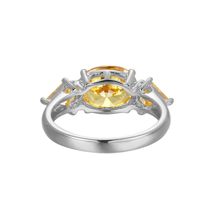 Yellow Cubic Zirconia Platinum Over Sterling Silver November Birthstone
Ring 5.49ctw