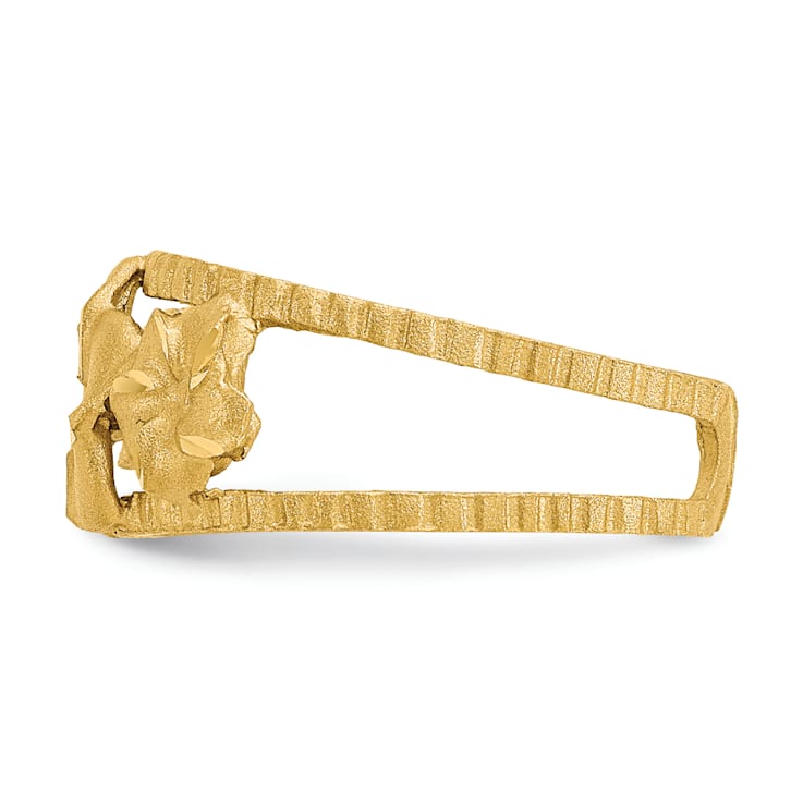 14K Yellow Gold Diamond Cut Plumeria Toe Ring