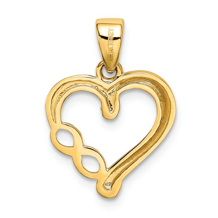 14k Two-tone Gold  Infinity Heart Pendant