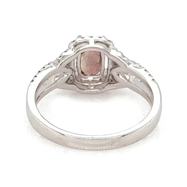 1.52 Ctw Alexandrite and 0.35 Ctw White Diamond Ring in 18K WG