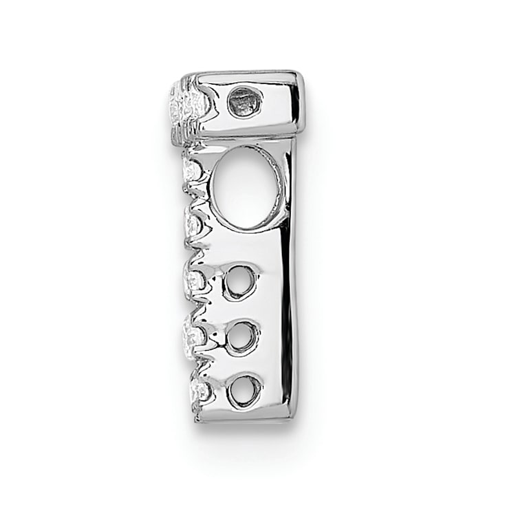 Rhodium Over 14K White Gold Diamond Letter T Initial Charm