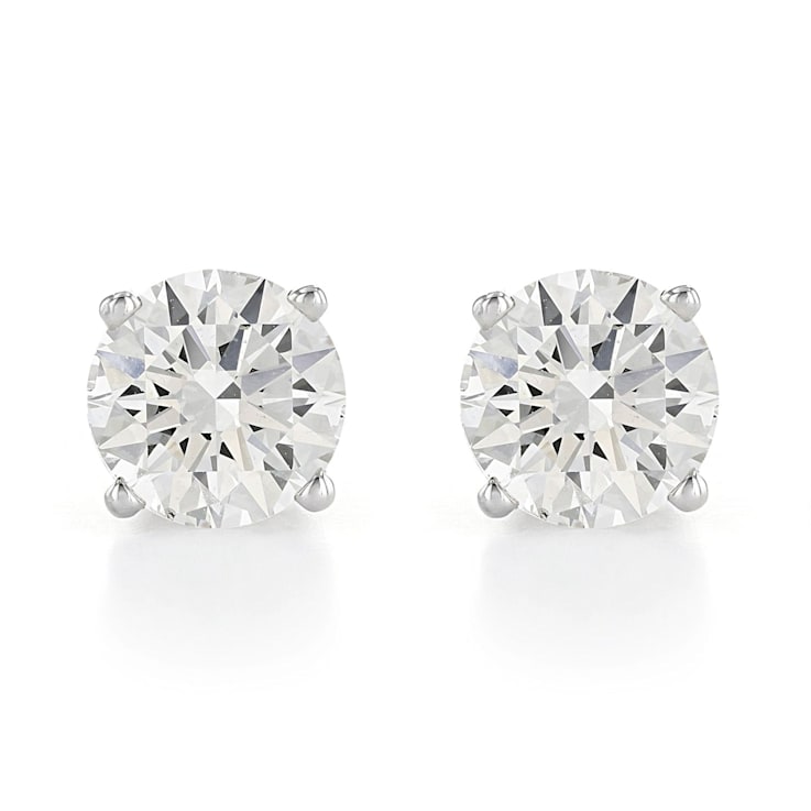 Certified White Lab-Grown Diamond H-I SI 14k White Gold Stud Earrings 1.50ctw