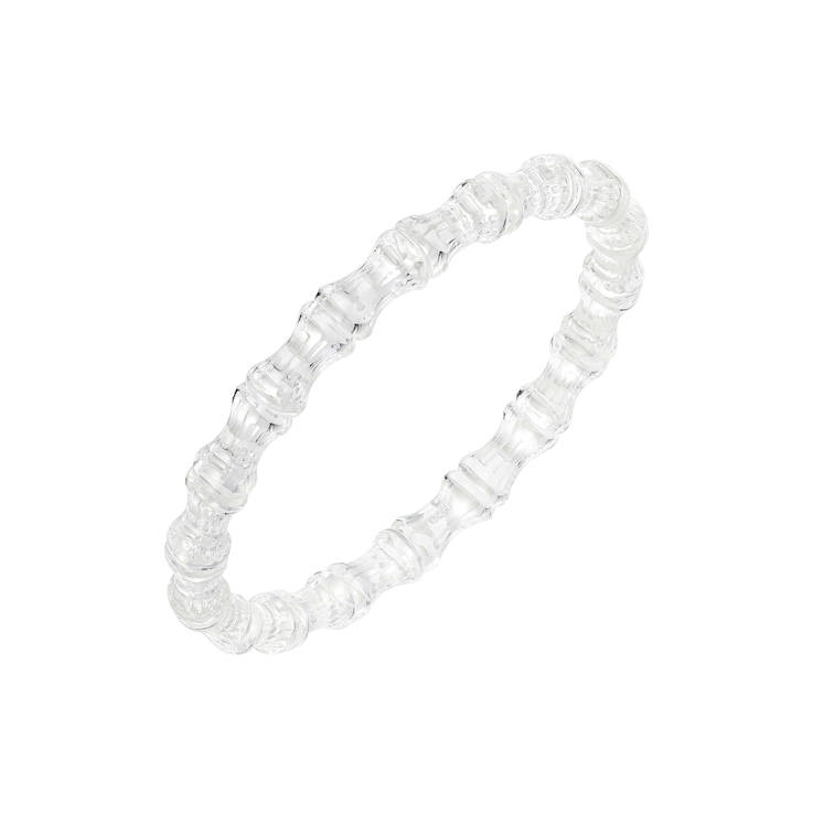 Clear Bamboo Acrylic Slip-On Bangle Bracelet