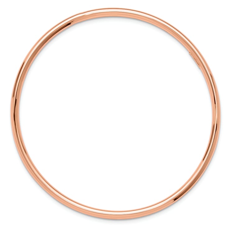 14k Rose Gold 3mm Polished Slip-on Bangle