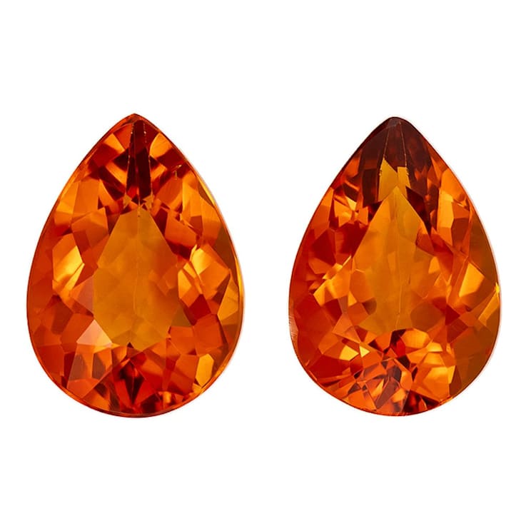 Citrine 10x7mm Pear Shape Matched Pair 3.59ctw