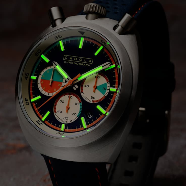 Cadola Testa Di Toro Blue Dial White Bezel Blue Stainless Steel Band
Chronograph Watch