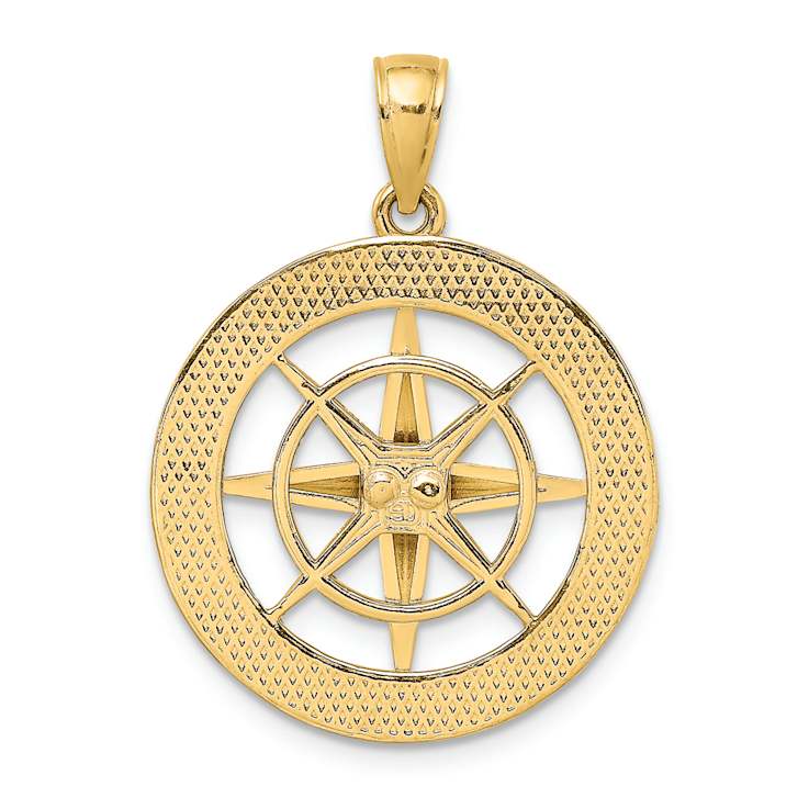 10K Yellow Gold Nautical Compass Charm