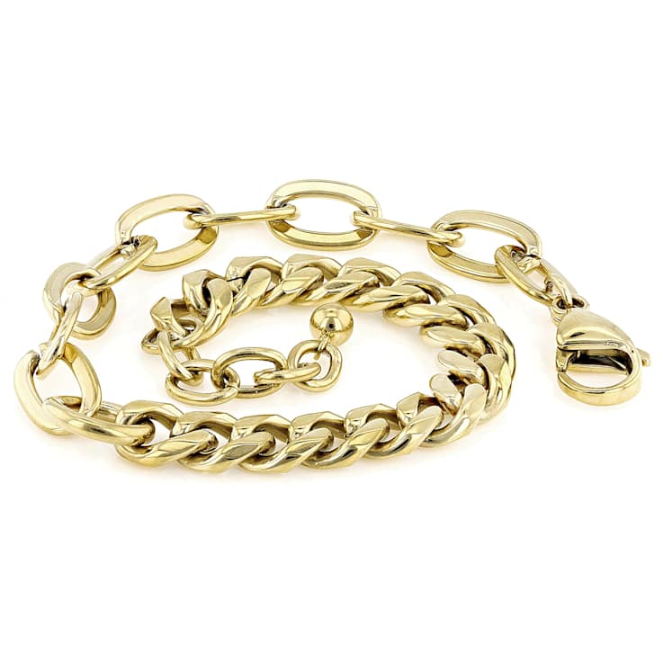 Multi-Link Bracelet With Extender In Gold-Tone