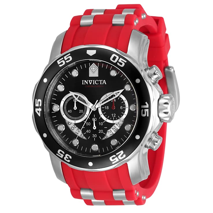 Invicta Pro Diver 48mm Red, White, Black Dial Silicone, Stainless Steel
Band Quartz Watch