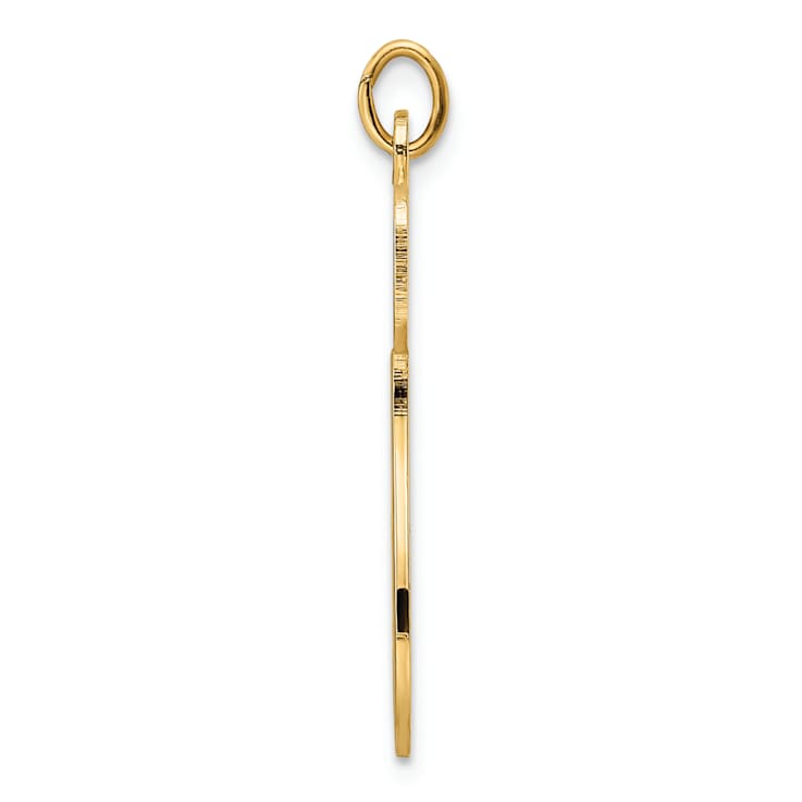 14k Yellow Gold Polished Solid Chai Symbol Pendant