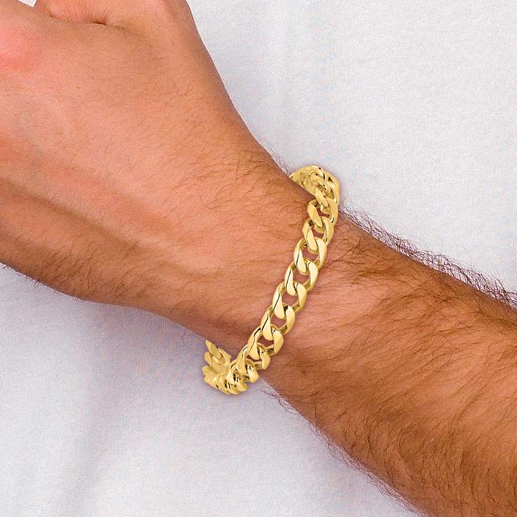 14k Yellow Gold and 14k White Gold 9.7mm Solid Hand-polished Flat
Beveled Curb 22 Inch Chain