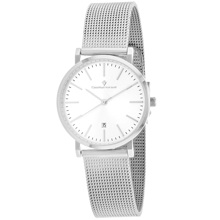 Christian Van Sant Women's Paradigm White Dial, Stainless Steel Watch