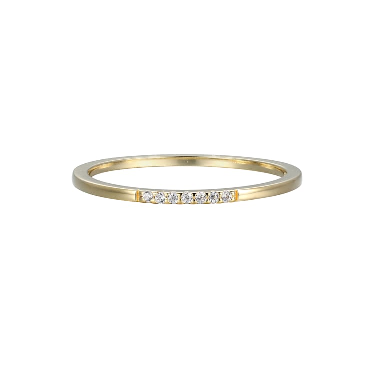 White Cubic Zirconia 18k Yellow Gold Over Sterling Silver Ring 0.05ctw