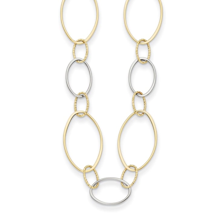 14K Two-Tone Oval Links 24-inch Necklace