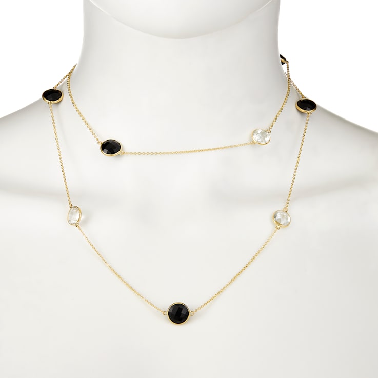 Black Spinel 14k Yellow Gold 34" Necklace 31.93ctw