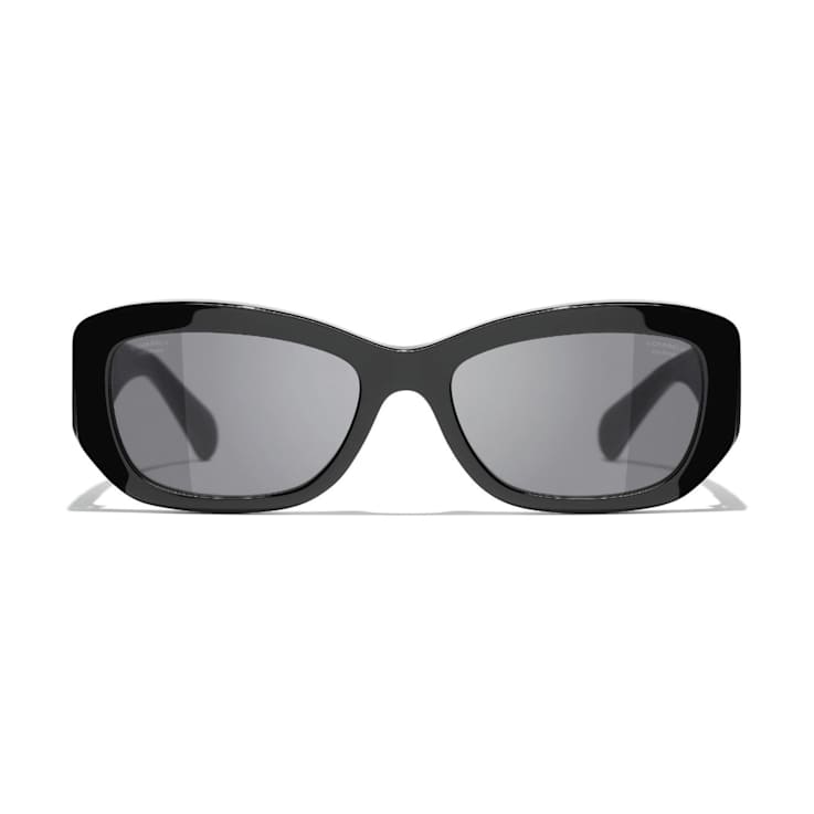 Chanel Black Frame "CC" Logo Black / Gray Polarized Lenses Sunglasses