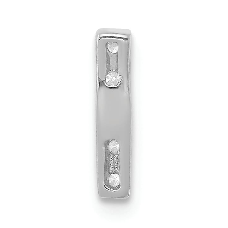 Rhodium Over 14K White Gold Diamond Letter I Initial Charm