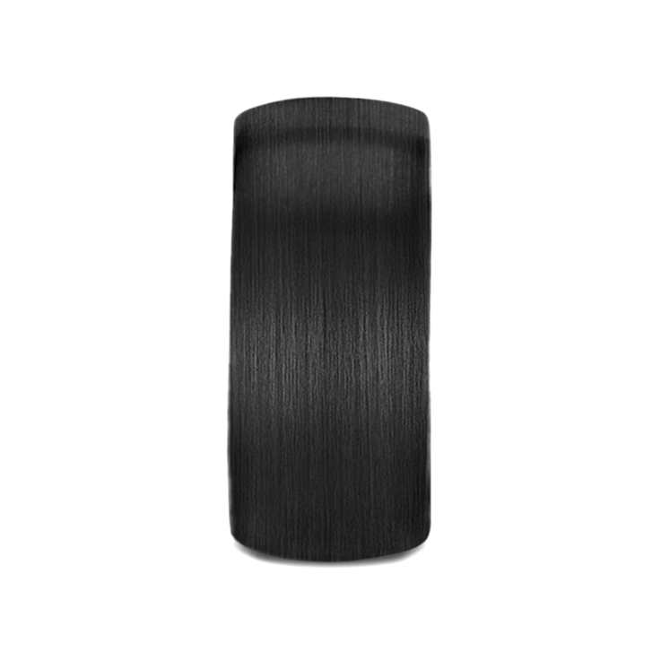 RAIDER Domed Brush Finished Black Tungsten Wedding Band 12mm