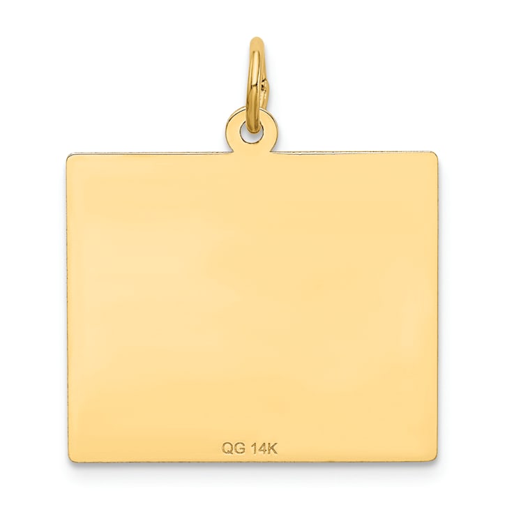 14k Yellow Gold Satin Saturday the First Day Calendar Pendant