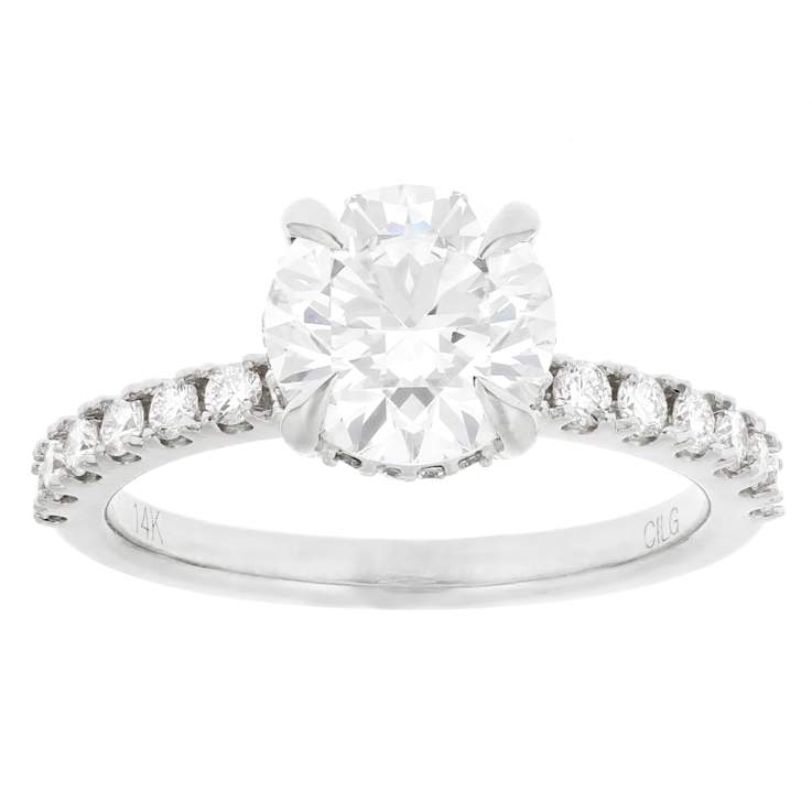 Lab-Grown Diamond Solitaire Ring In 14K White Gold 2.50ctw